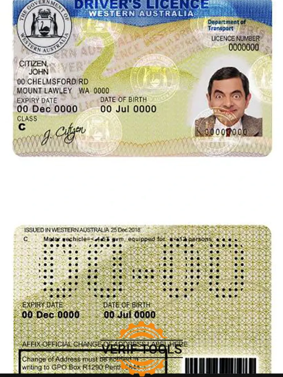 Western Australia Driver License — Driver License