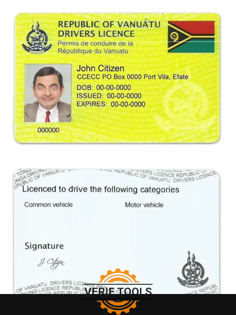 Vanuatu Driving License — Driver License