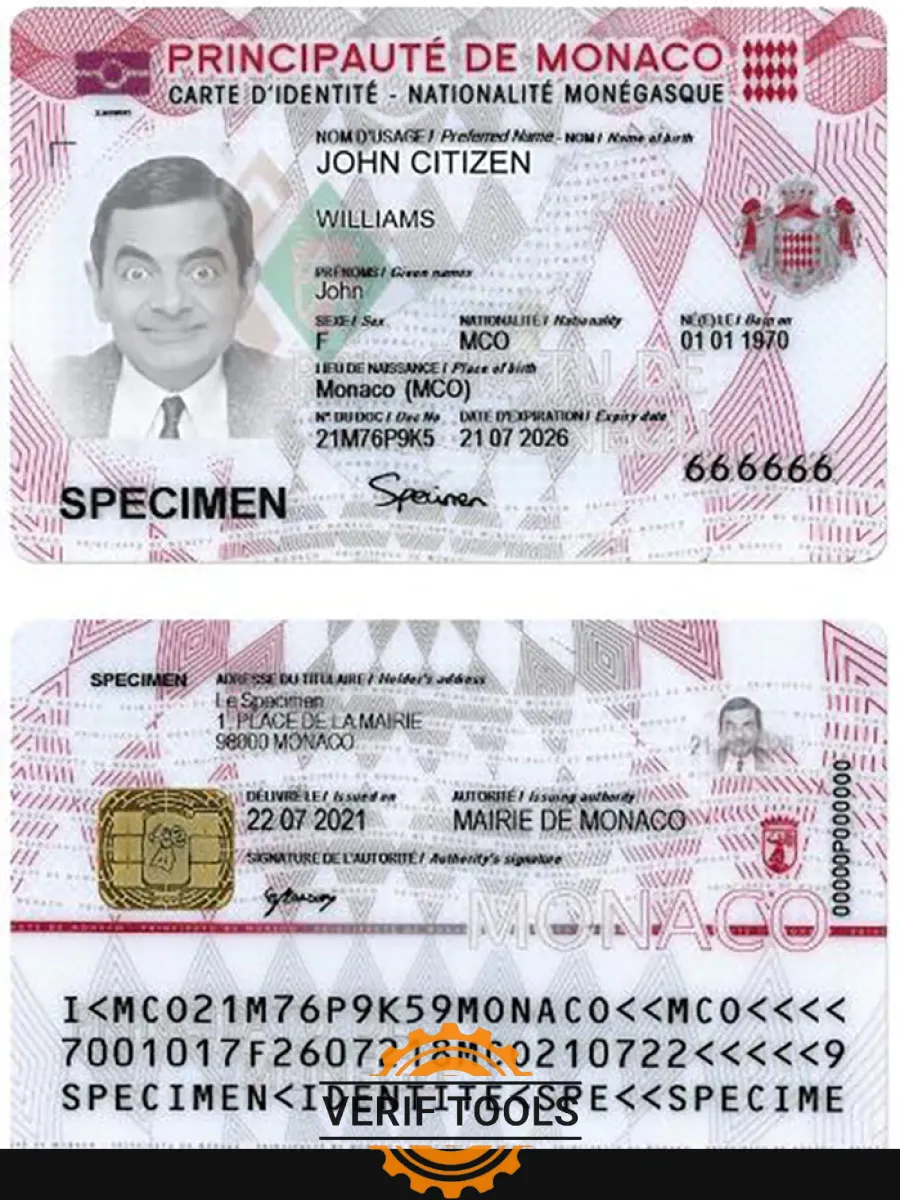 Monaco Id Card — ID Cards