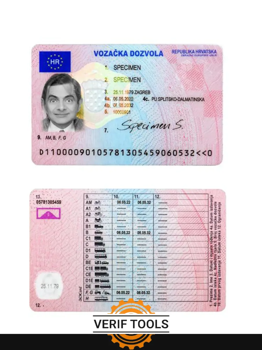 Croatia Driving License 2022 Prsesent — Driver License