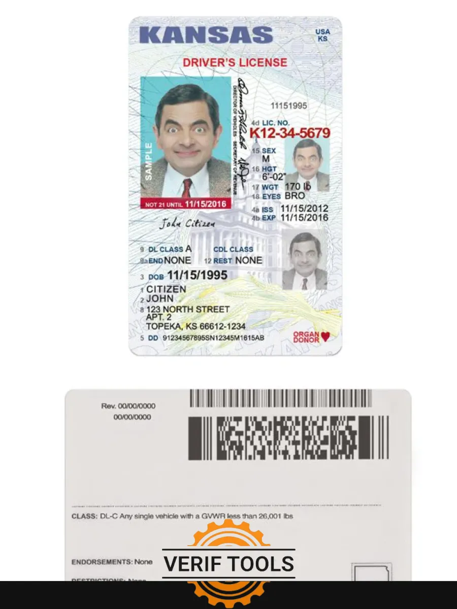 Usa Kansas Driving License Under 21 — Driver License